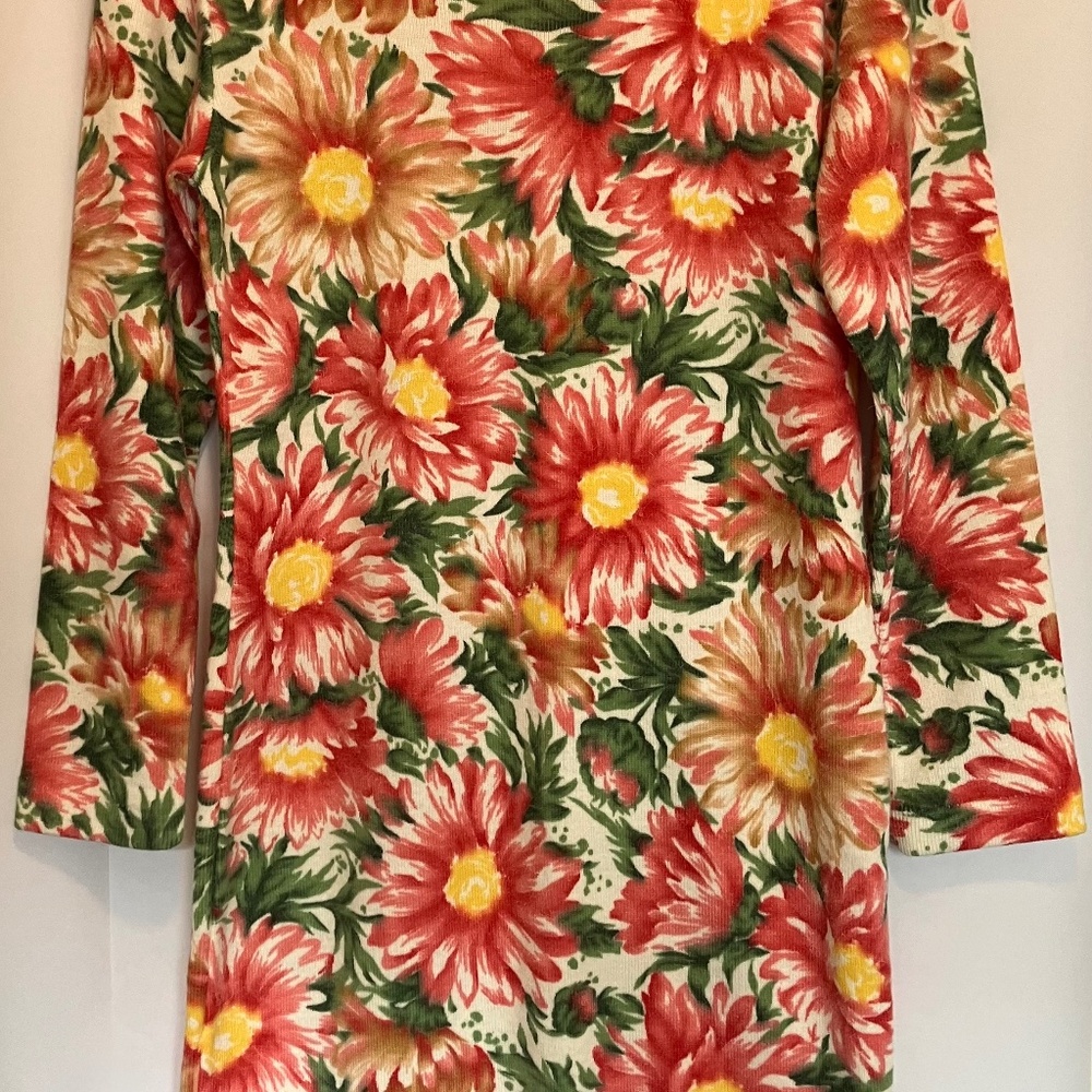 Knit Floral Long Sleeve Dress